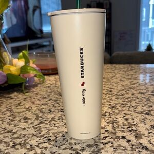 Starbucks White Tumbler with Hello Kitty Design